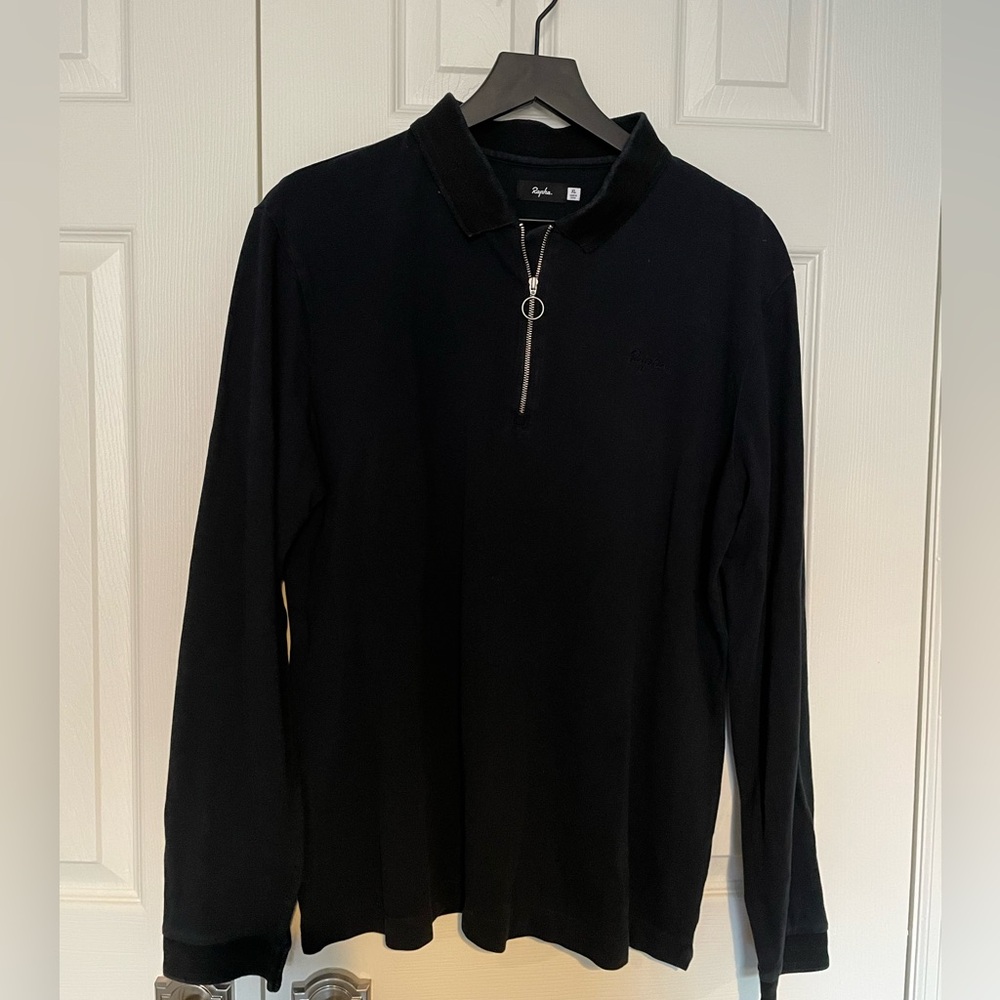 Men’s Rapha Logo Ling Sleeve Zip Polo